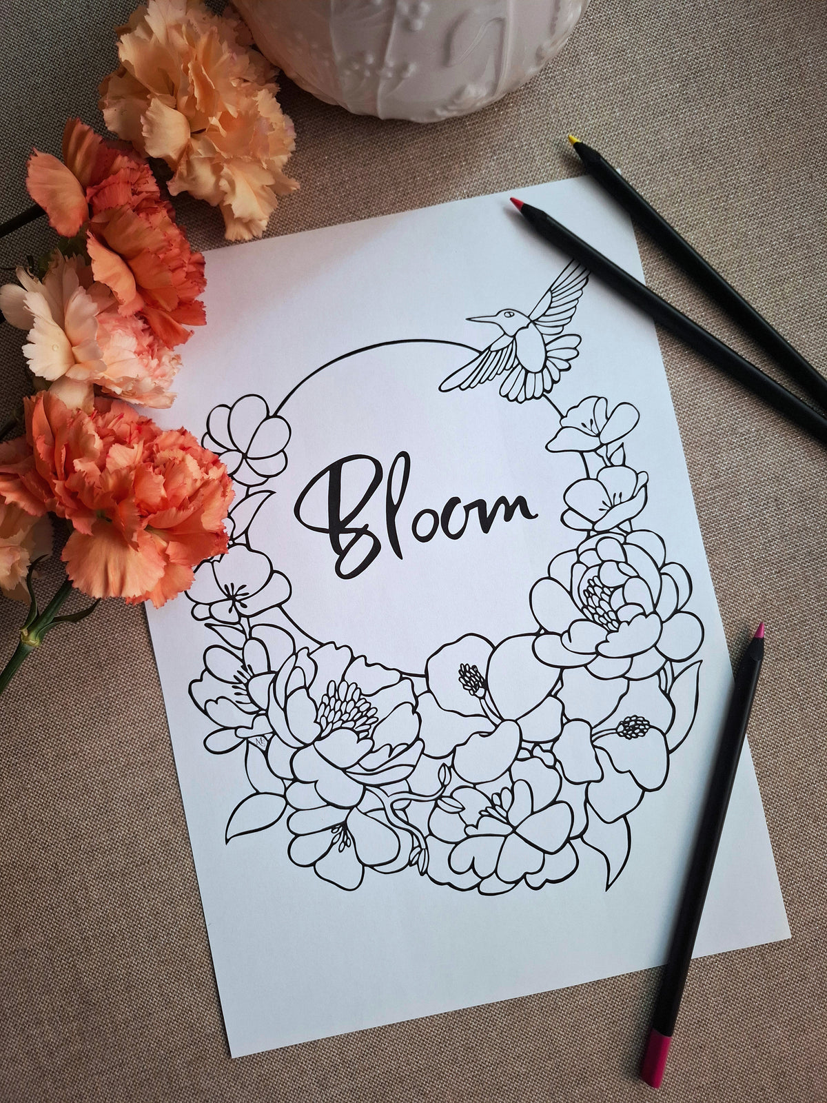 Circle of Bloom – Quiet Affirmations Coloring Ritual | Digital Download
