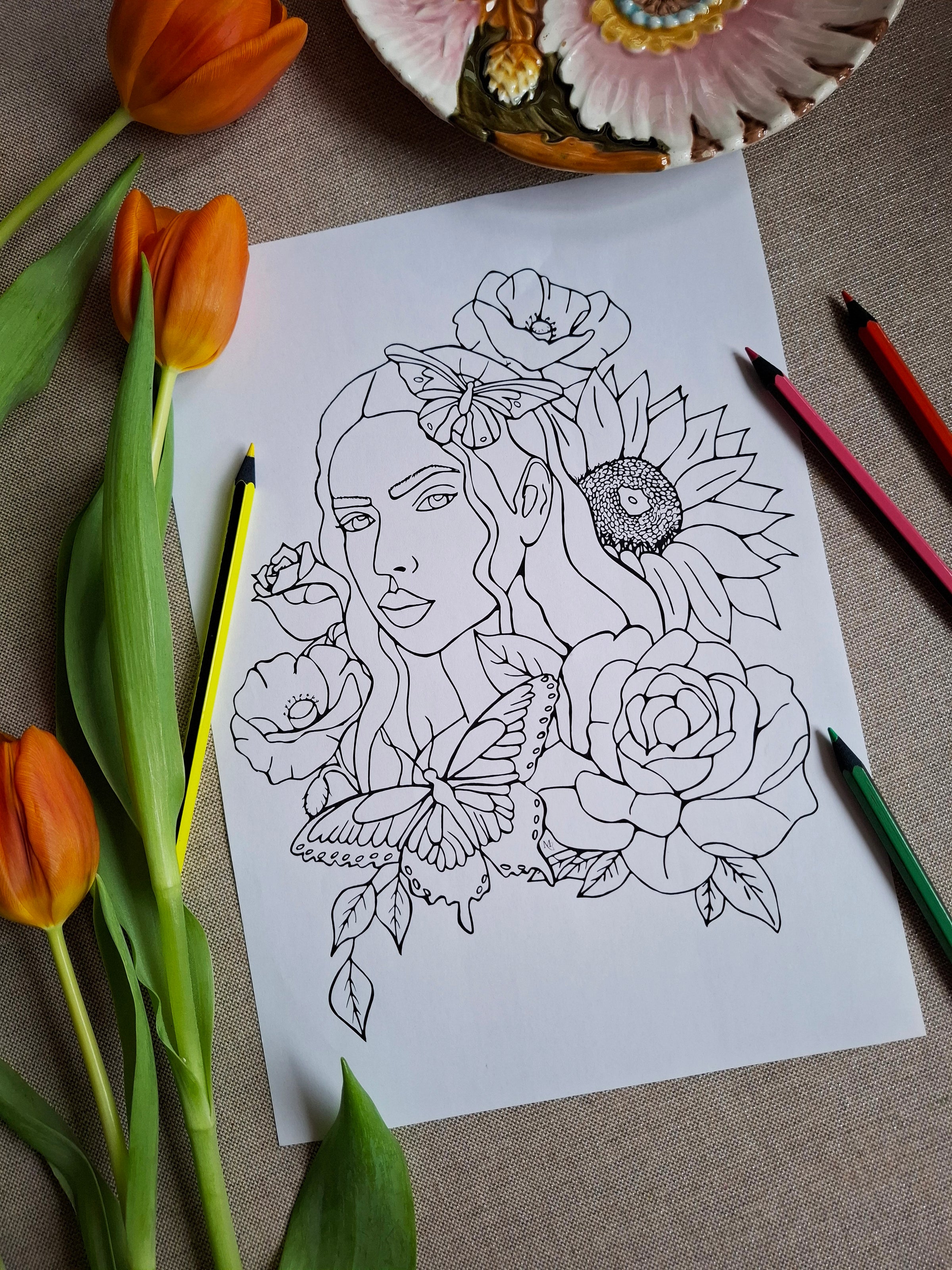 Her Garden – Reconnection Coloring Ritual | Digital Download