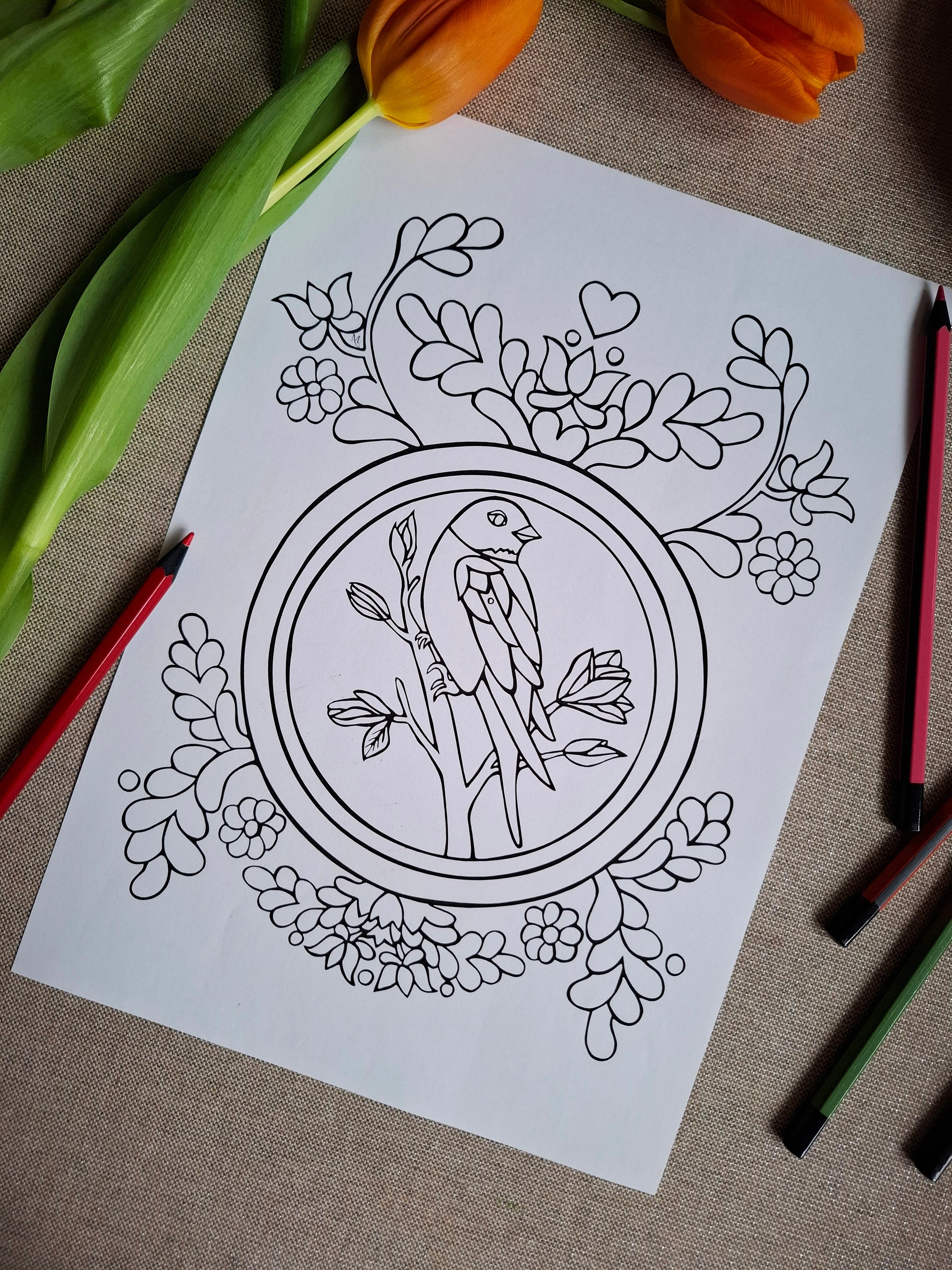 In the Mirror – Reflection Coloring Ritual | Digital Download
