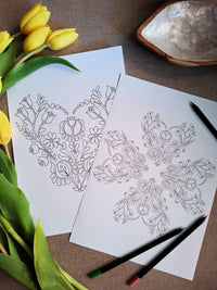 Ornament of the Heart (Set of 2) – Connection Coloring Ritual | Digital Download