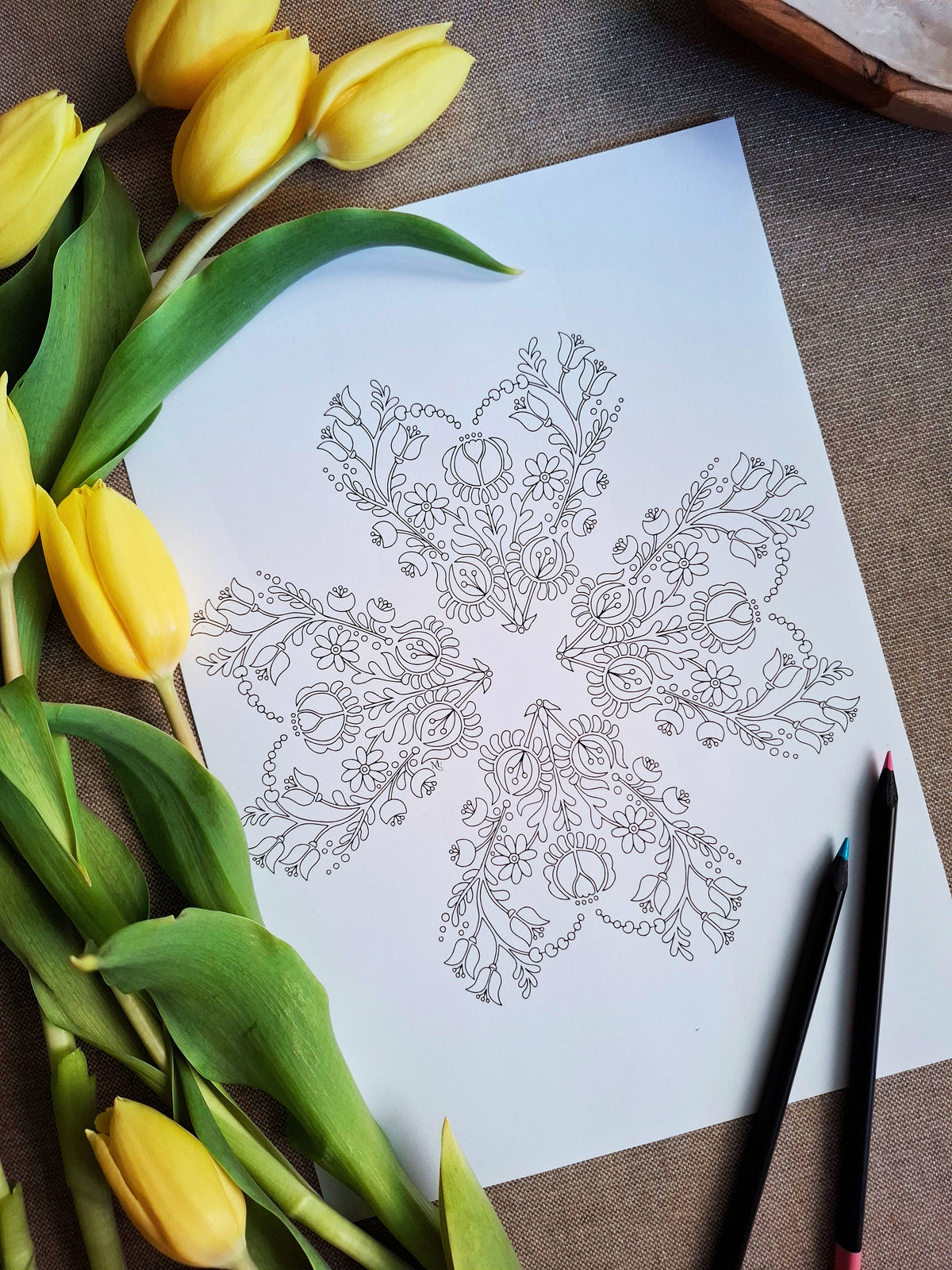 Ornament of the Heart (Set of 2) – Connection Coloring Ritual | Digital Download