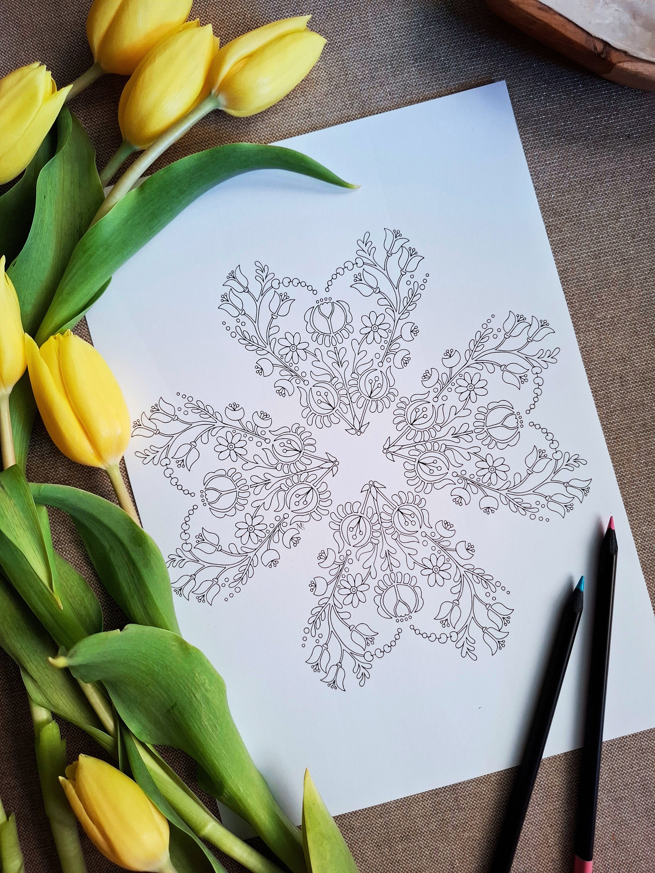 Ornament of the Heart (Set of 2) – Connection Coloring Ritual | Digital Download