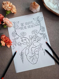 Rooted in Courage – Quiet Affirmations Coloring Ritual | Digital Download