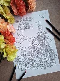 The Dreamer's Journey – Quiet Affirmations Coloring Ritual | Digital Download
