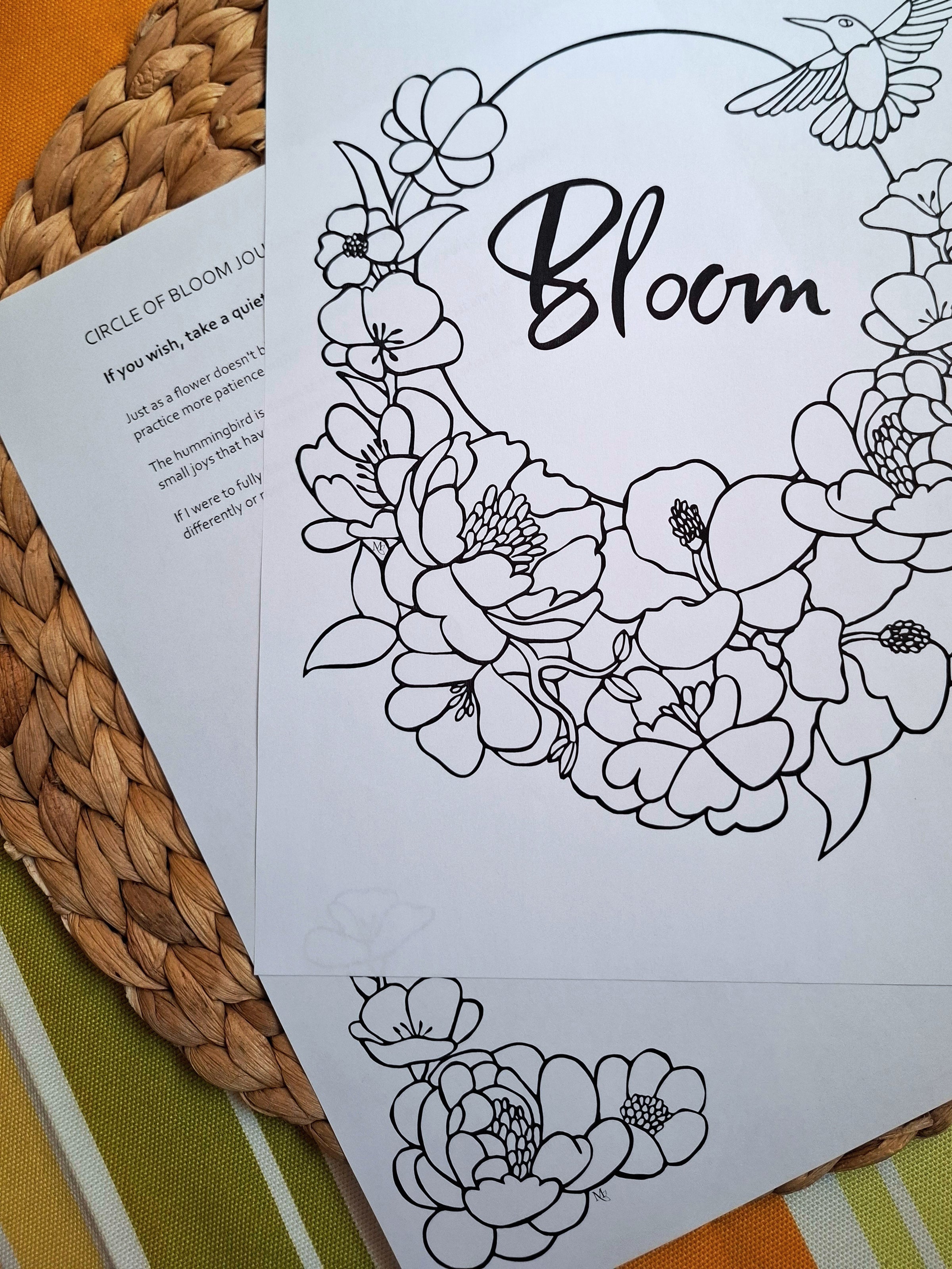 Circle of Bloom – Quiet Affirmations Coloring Ritual | Digital Download