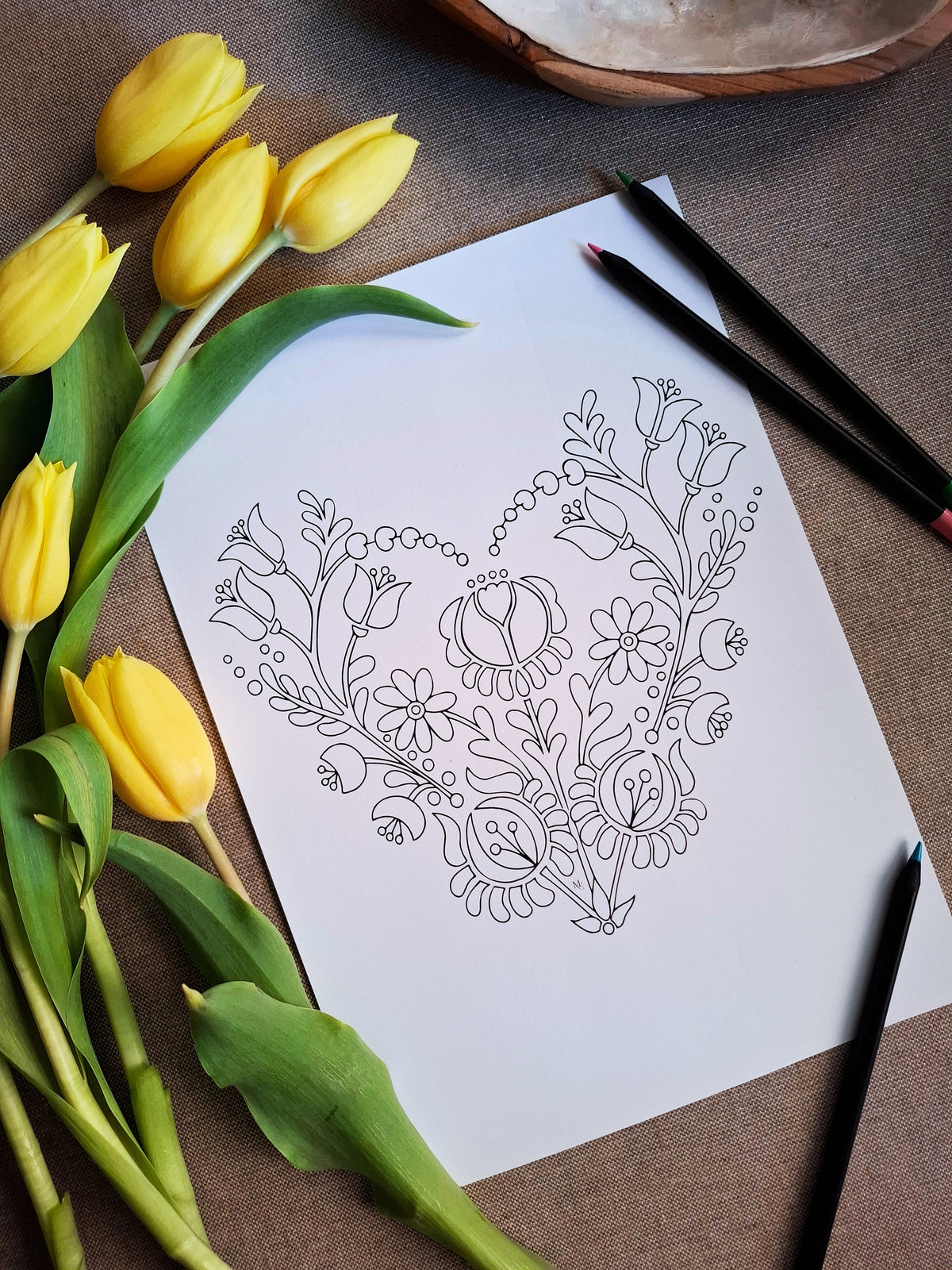 Ornament of the Heart (Set of 2) – Connection Coloring Ritual | Digital Download