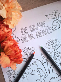 Rooted in Courage – Quiet Affirmations Coloring Ritual | Digital Download