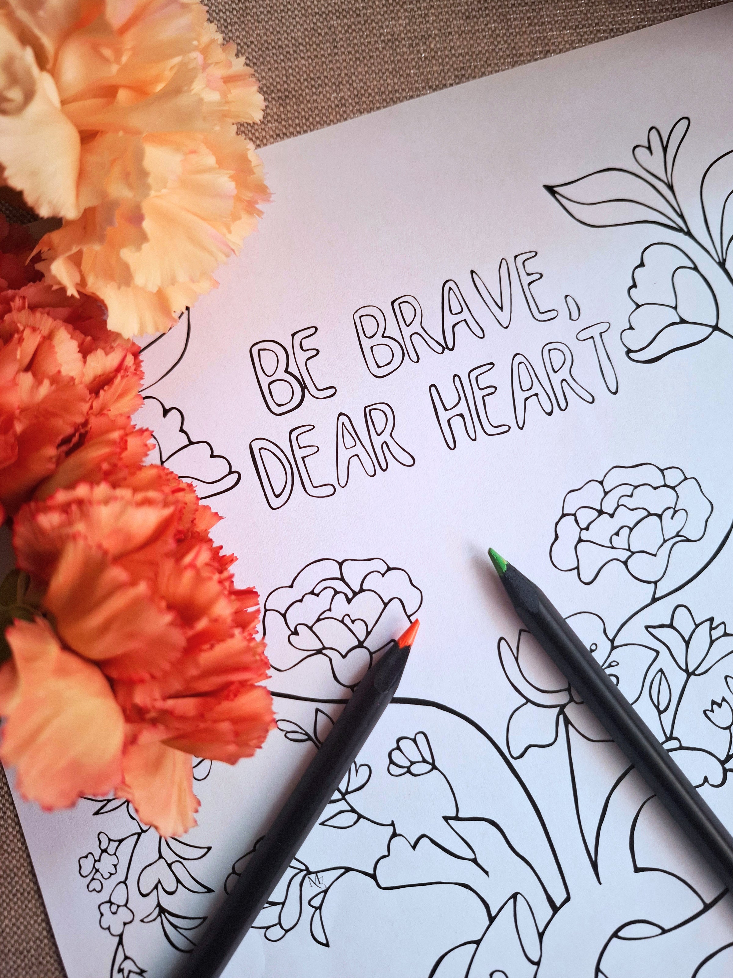 Rooted in Courage – Quiet Affirmations Coloring Ritual | Digital Download