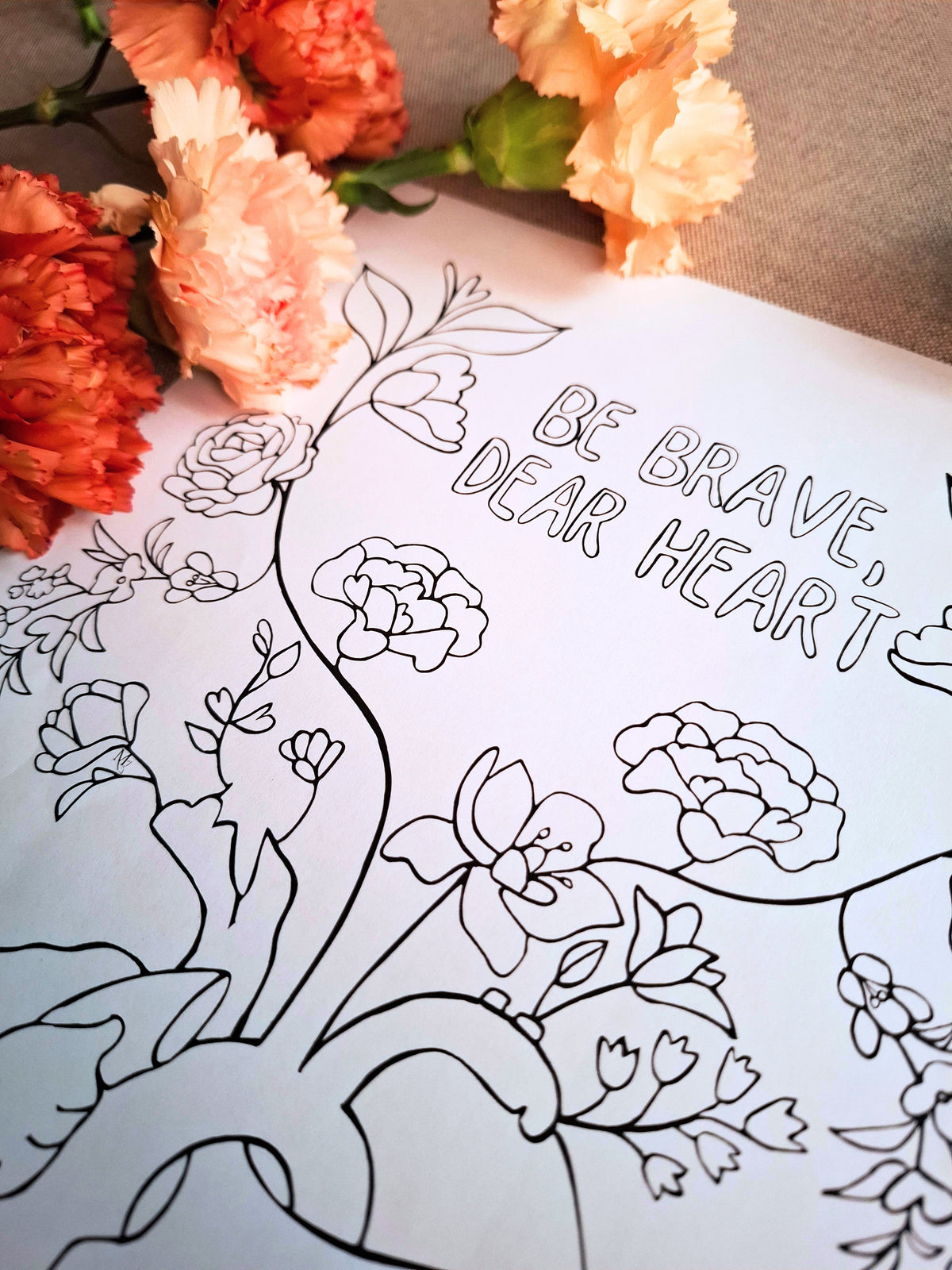 Rooted in Courage – Quiet Affirmations Coloring Ritual | Digital Download