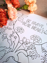 Rooted in Courage – Quiet Affirmations Coloring Ritual | Digital Download