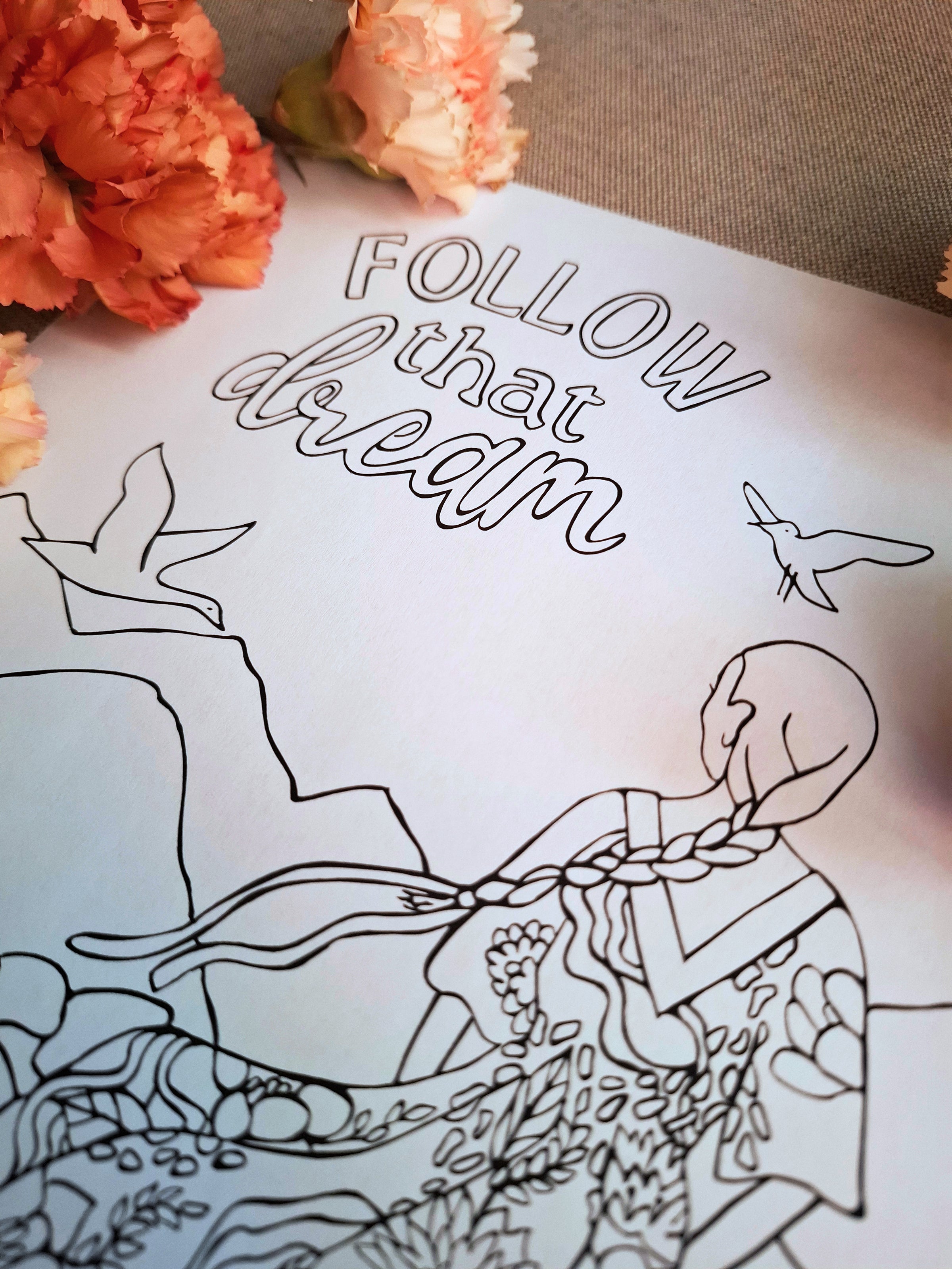 The Dreamer's Journey – Quiet Affirmations Coloring Ritual | Digital Download