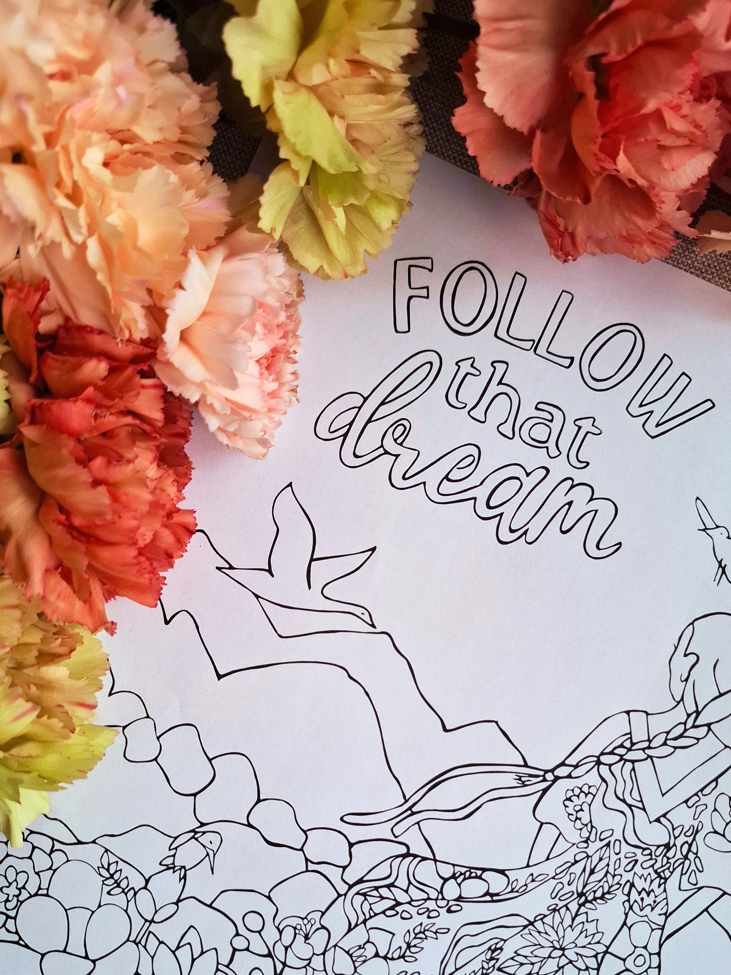 The Dreamer's Journey – Quiet Affirmations Coloring Ritual | Digital Download