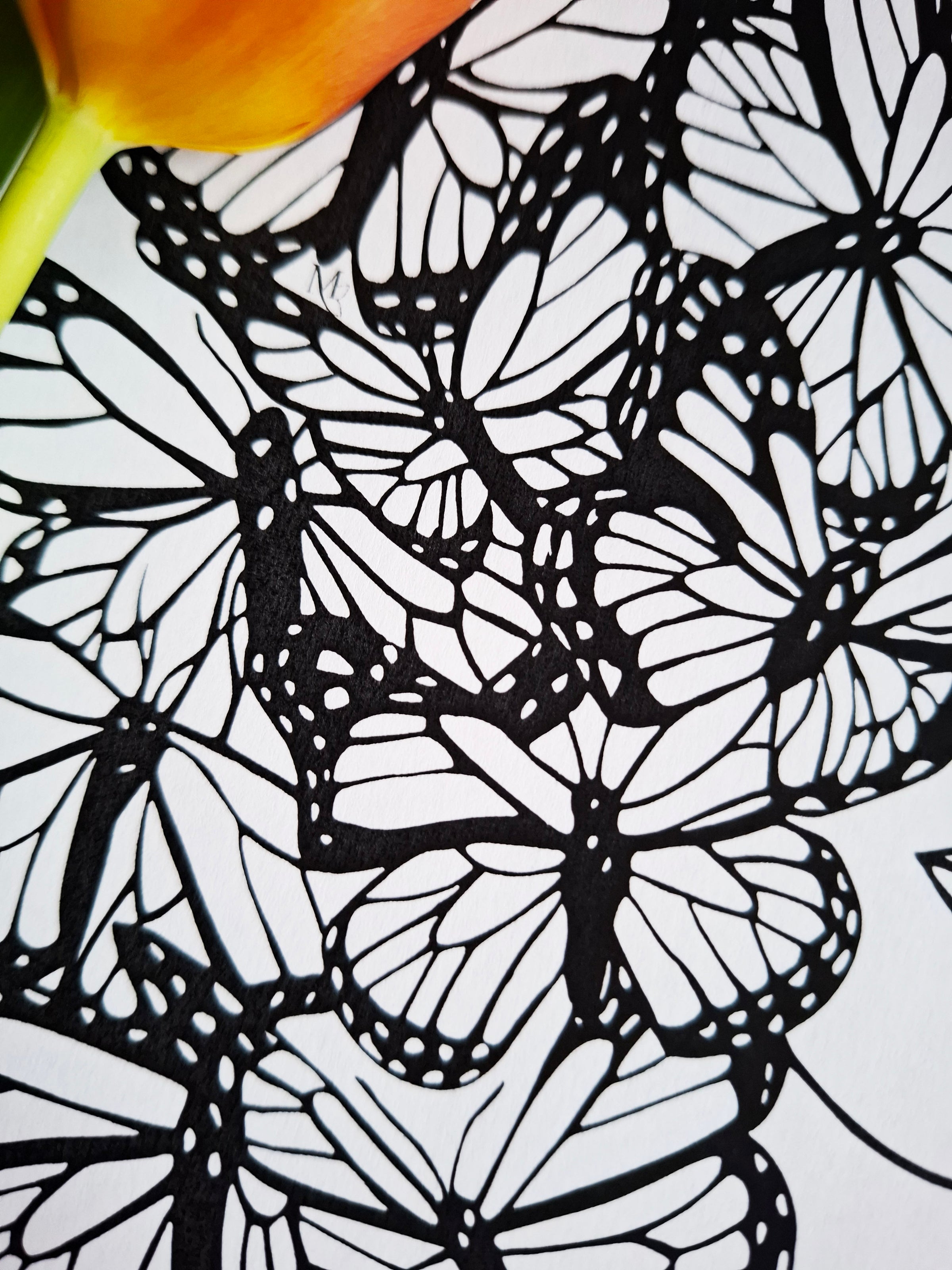 Wings of Change – Printable Line Art | Digital Download